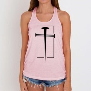 Nail Cross Christianity Women's Knotted Racerback Tank