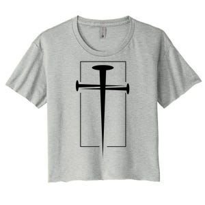 Nail Cross Christianity Women's Crop Top Tee