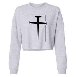 Nail Cross Christianity Cropped Pullover Crew