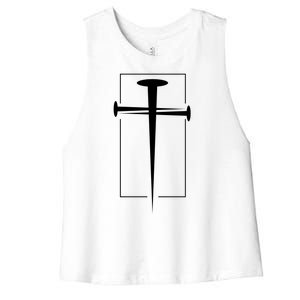 Nail Cross Christianity Women's Racerback Cropped Tank