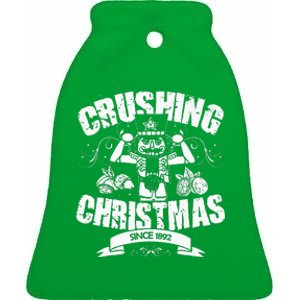 Nutcracker Crushing Christmas Gift Nut Cracker Ceramic Bell Ornament