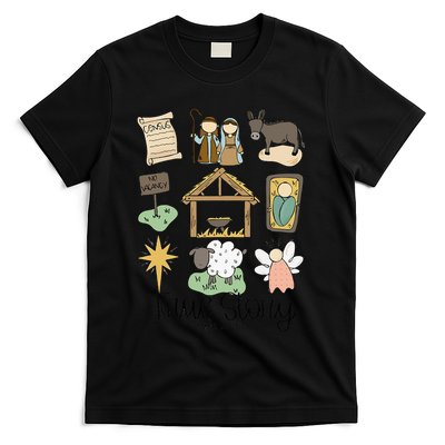 Nativity Christian Christmas Xmas True Story Manger  T-Shirt