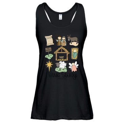 Nativity Christian Christmas Xmas True Story Manger  Ladies Essential Flowy Tank