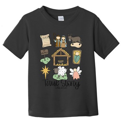 Nativity Christian Christmas Xmas True Story Manger  Toddler T-Shirt