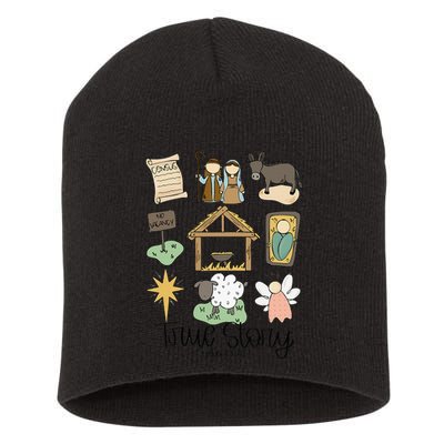 Nativity Christian Christmas Xmas True Story Manger  Short Acrylic Beanie