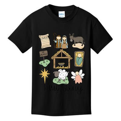 Nativity Christian Christmas Xmas True Story Manger  Kids T-Shirt