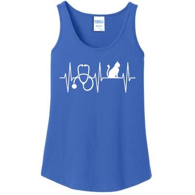 Nurse Cagift Cat Lover Nursing Heartbeat Registered Nurse Gift Ladies Essential Tank