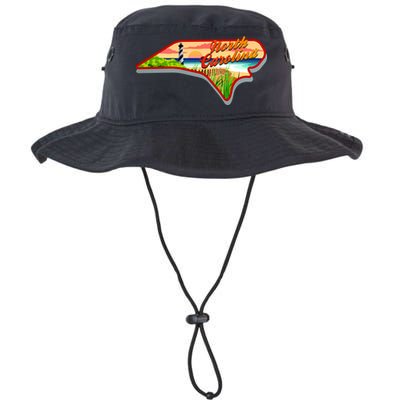 North Carolina Cartoon Illustration Bucket Hat