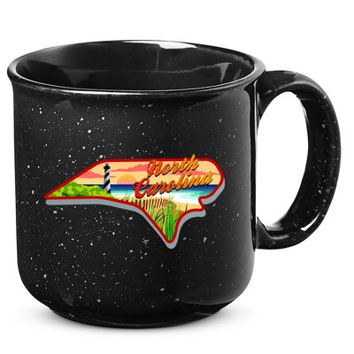 North Carolina Cartoon Illustration 15oz Campfire Ceramic Mug