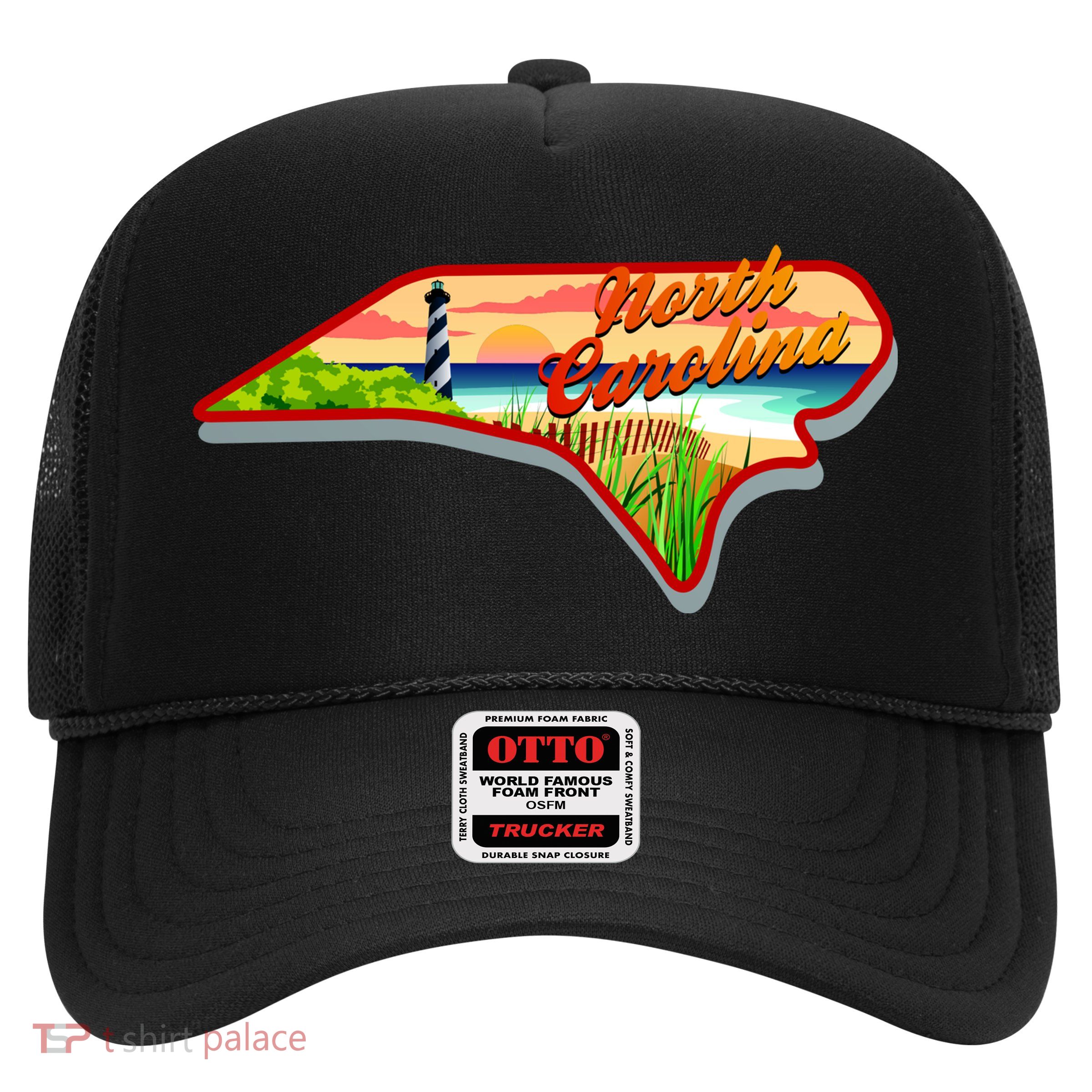 North Carolina Cartoon Illustration Trucker Hat