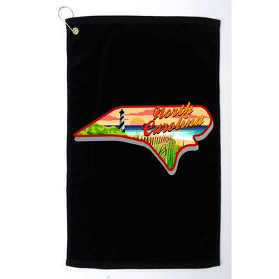 North Carolina Cartoon Illustration Golf Towel