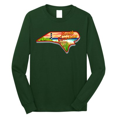 North Carolina Cartoon Illustration Long Sleeve Shirt