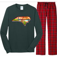 North Carolina Cartoon Illustration Long Sleeve Pajama Set