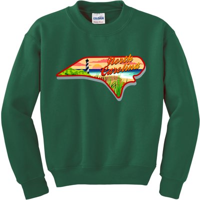 North Carolina Cartoon Illustration Kids Sweatshirt