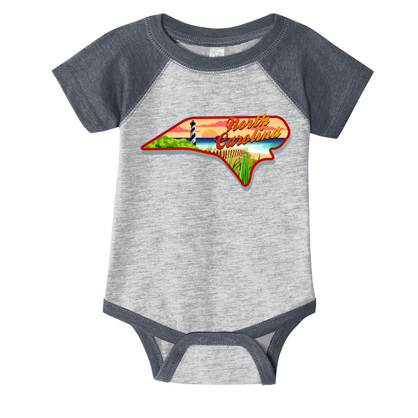 North Carolina Cartoon Illustration Infant Baby Jersey Bodysuit