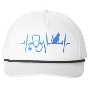 Nurse Cagift Cat Lover Nursing Heartbeat Registered Nurse Gift Snapback Five-Panel Rope Hat