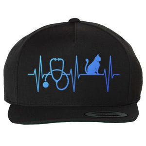 Nurse Cagift Cat Lover Nursing Heartbeat Registered Nurse Gift Wool Snapback Cap