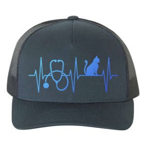 Nurse Cagift Cat Lover Nursing Heartbeat Registered Nurse Gift Yupoong Adult 5-Panel Trucker Hat