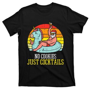 No Cookies Cocktails Santa Summer Christmas In July Xmas T-Shirt