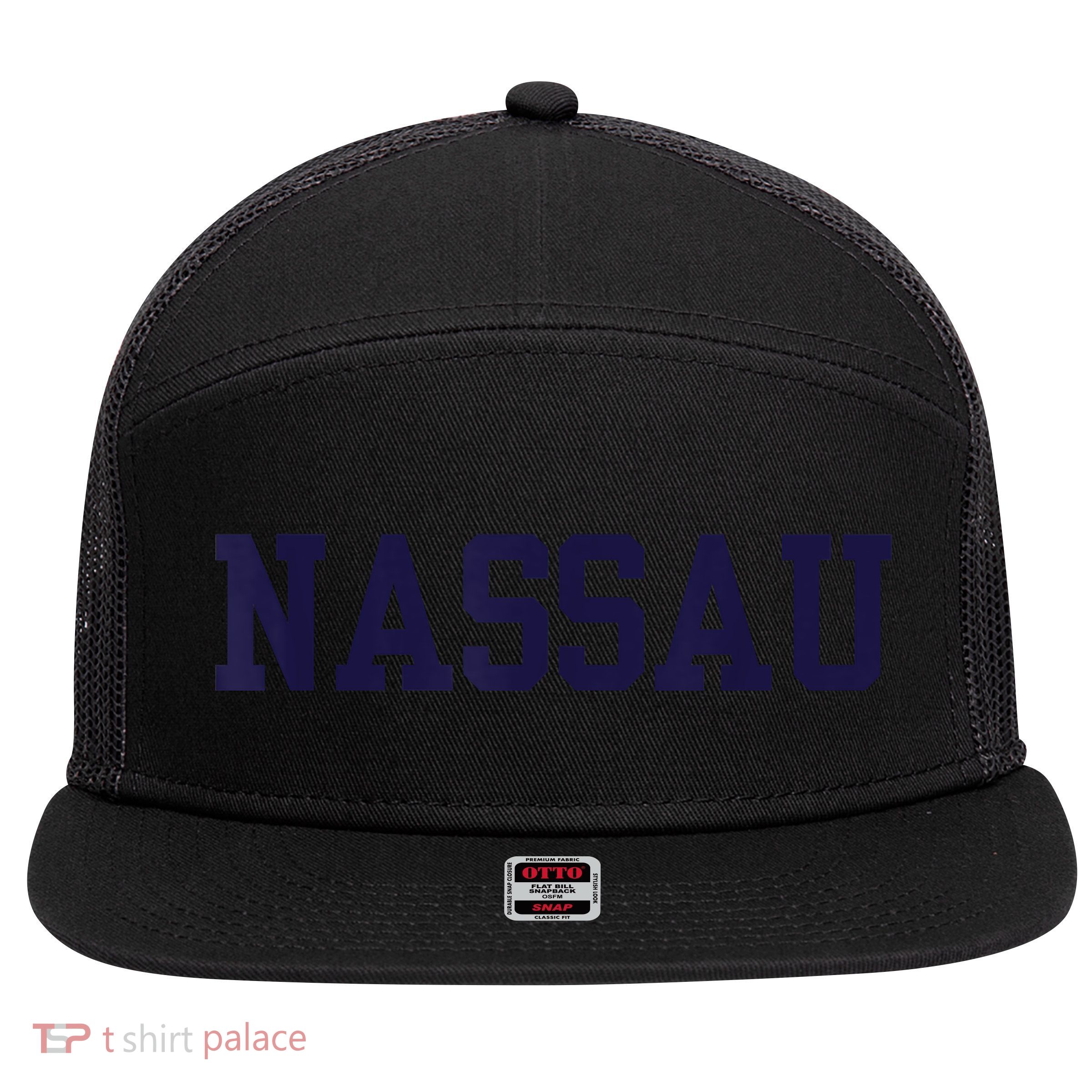 Nassau Community College 7 Panel Mesh Trucker Snapback Hat