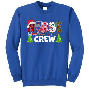 Nurse Crew Christmas Stethoscope Santa Hat Matching Nurse Gift Tall Sweatshirt