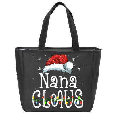 Nana Claus Christmas Pajama Family Matching Xmas Zip Tote Bag