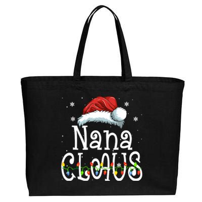 Nana Claus Christmas Pajama Family Matching Xmas Cotton Canvas Jumbo Tote