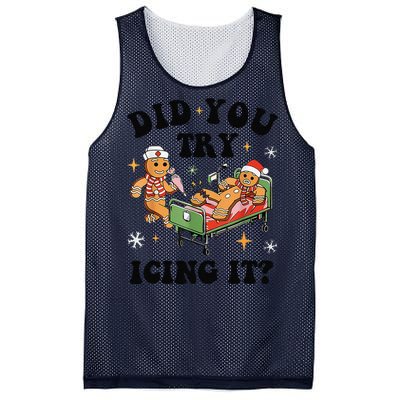 Nurse Christmas Did You Try Icing It  Christmas Nurse Nicu Nurse Christmas Gift Mesh Reversible Basketball Jersey Tank