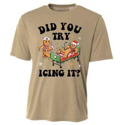 Nurse Christmas Did You Try Icing It  Christmas Nurse Nicu Nurse Christmas Gift Cooling Performance Crew T-Shirt