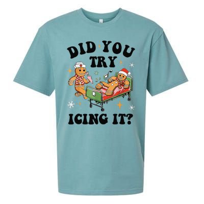 Nurse Christmas Did You Try Icing It  Christmas Nurse Nicu Nurse Christmas Gift Sueded Cloud Jersey T-Shirt