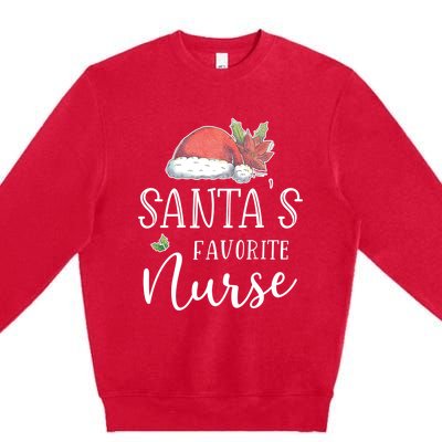 Nurse Christmas Day Santas Favorite Nurse Gift Cute Gift Premium Crewneck Sweatshirt