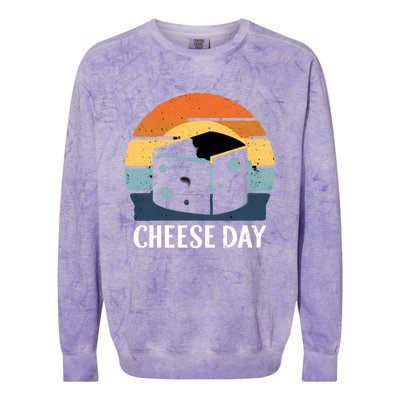 National Cheese Day Funny Cheese Lover Product Gift Colorblast Crewneck Sweatshirt