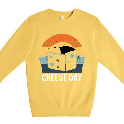 National Cheese Day Funny Cheese Lover Product Gift Premium Crewneck Sweatshirt