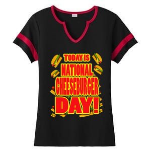 National Cheeseburger Day Ladies Halftime Notch Neck Tee