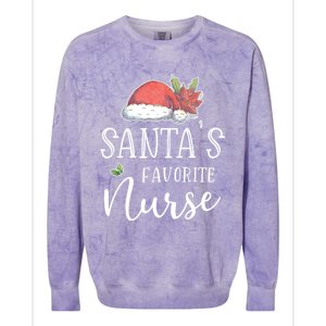 Nurse Christmas Day Santas Favorite Nurse Gift Cute Great Gift Colorblast Crewneck Sweatshirt