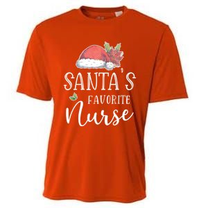 Nurse Christmas Day Santas Favorite Nurse Gift Cute Great Gift Cooling Performance Crew T-Shirt