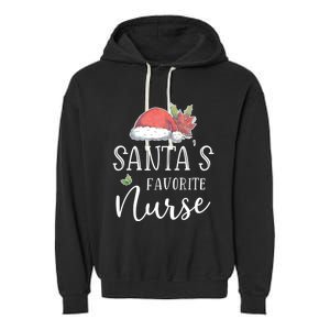 Nurse Christmas Day Santas Favorite Nurse Gift Cute Great Gift Garment-Dyed Fleece Hoodie