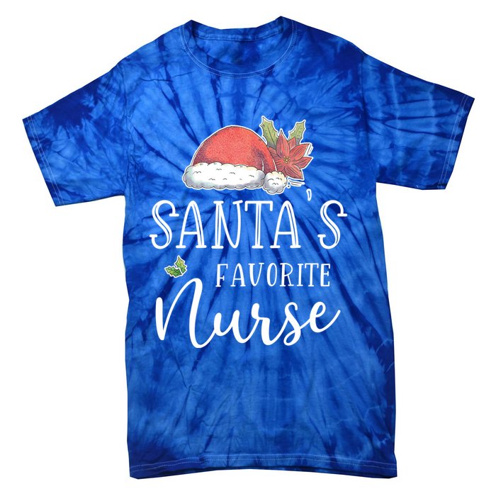 Nurse Christmas Day Santas Favorite Nurse Gift Cute Great Gift Tie-Dye T-Shirt