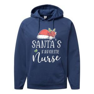 Nurse Christmas Day Santas Favorite Nurse Gift Cute Great Gift Performance Fleece Hoodie