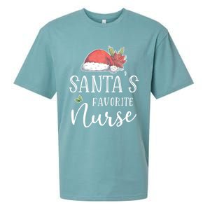 Nurse Christmas Day Santas Favorite Nurse Gift Cute Great Gift Sueded Cloud Jersey T-Shirt