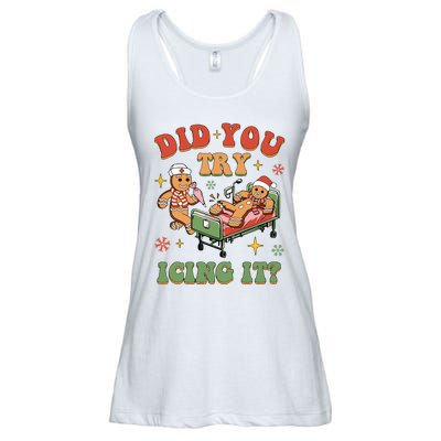 Nurse Christmas Did You Try Icing It Ladies Essential Flowy Tank