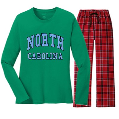 North Carolina Design State Of Nc Classic Women's Long Sleeve Flannel Pajama Set 