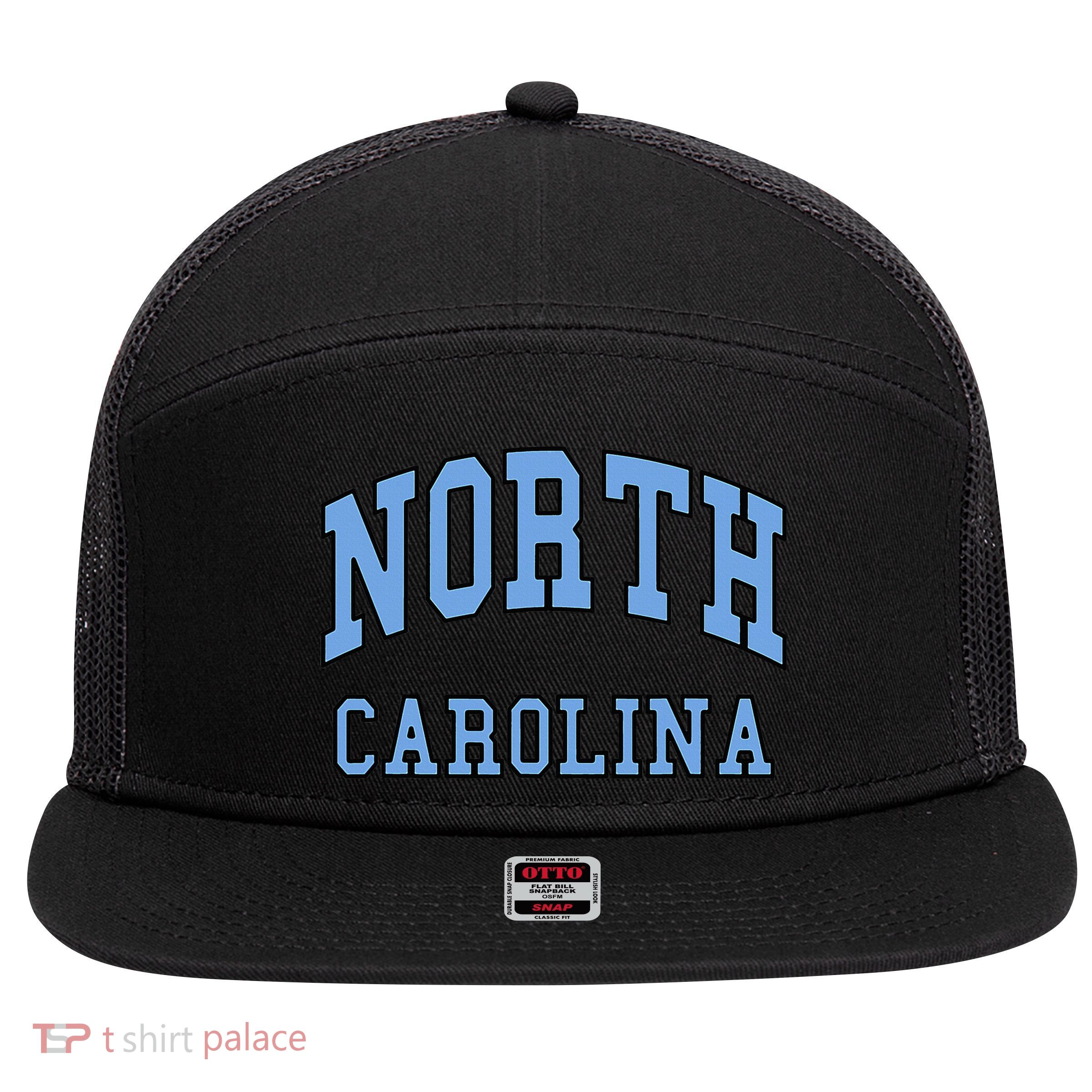 North Carolina Design State of NC Classic 7 Panel Mesh Trucker Snapback Hat