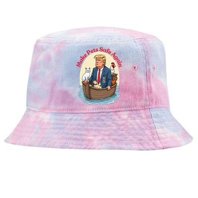 Noah Cats Dogs Make Pets Safe Again Democratic Republican Great Gift Tie-Dyed Bucket Hat