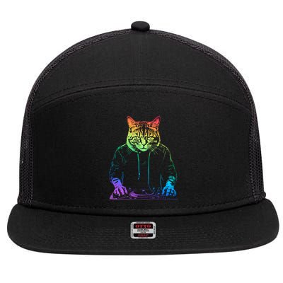 Neon Cat Dj 7 Panel Mesh Trucker Snapback Hat