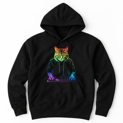 Neon Cat Dj Hoodie