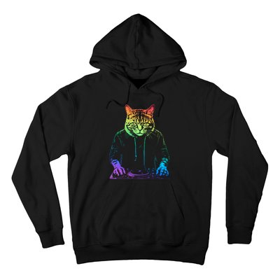 Neon Cat Dj Hoodie