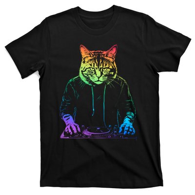 Neon Cat Dj T-Shirt