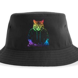 Neon Cat Dj Sustainable Bucket Hat