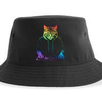 Neon Cat Dj Sustainable Bucket Hat